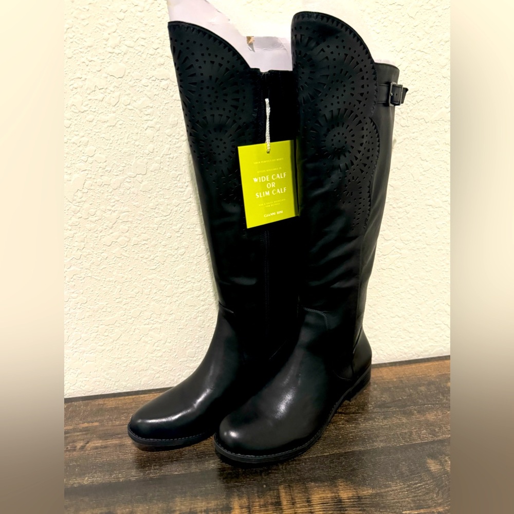LAZER CUT GIANNI BINI TALL BOOTS SIZE 8.5